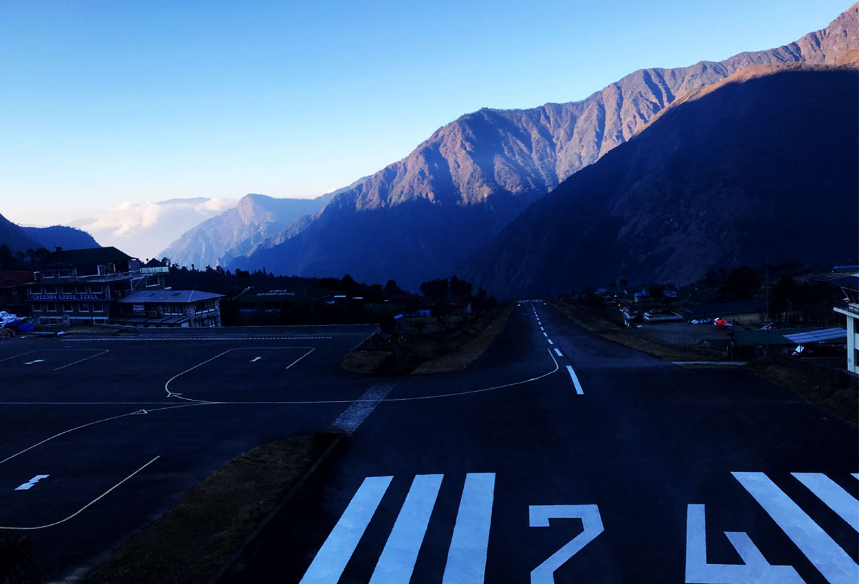 Lukla Airport View in the early morning